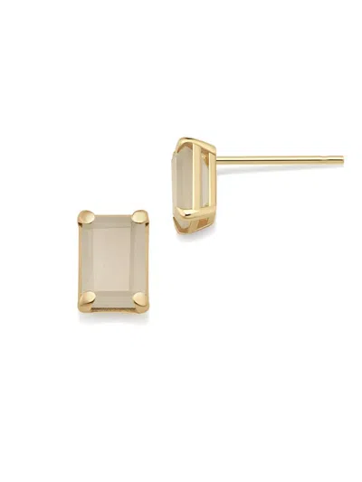 Oradina Women's 14k Yellow Gold Date Me Birthstone Stud Earrings In Neutral