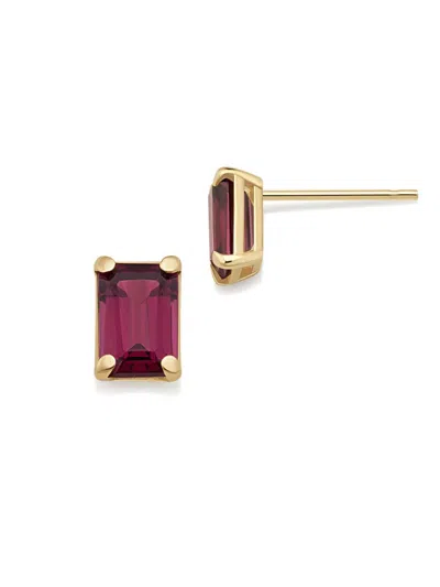 Oradina Women's 14k Yellow Gold Date Me Birthstone Stud Earrings In Orange
