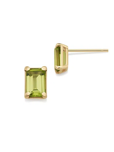 Oradina Women's 14k Yellow Gold Date Me Birthstone Stud Earrings In Orange