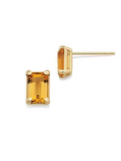 Oradina Women's 14k Yellow Gold Date Me Birthstone Stud Earrings