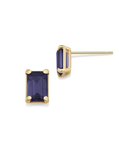 Oradina Women's 14k Yellow Gold Date Me Birthstone Stud Earrings In Neutral