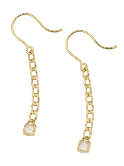 Oradina 14k Gold Dazzle Me Curb Drop Earrings In Gold - White Zirconia