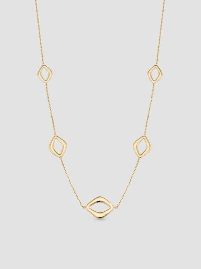 Oradina Women's 14k Yellow Gold Dream Link Station Necklace