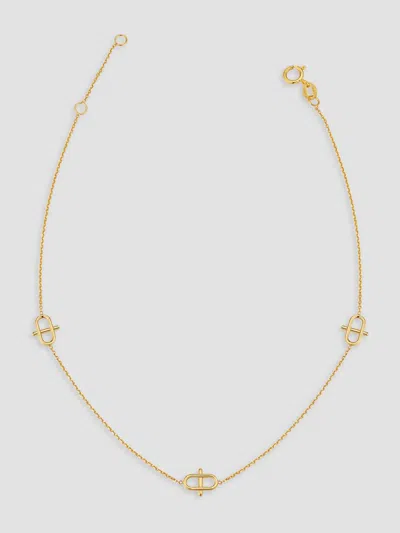 Oradina Women's 14k Yellow Gold Harmony Station Anklet