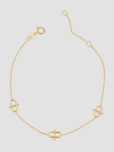 Oradina Women's 14k Yellow Gold Harmony Station Bracelet