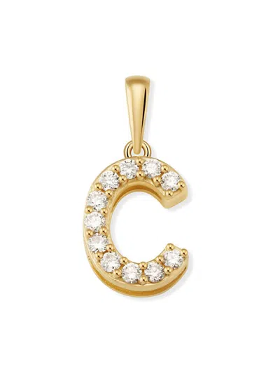 Oradina 14k Gold Luxe Letter Diamond Initial Pendant Charm In Yellow Gold - C