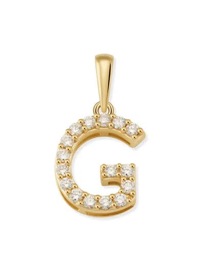 Oradina 14k Gold Luxe Letter Diamond Initial Pendant Charm In Yellow Gold - G