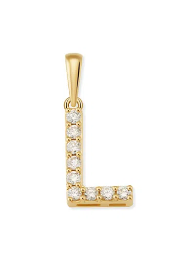 Oradina 14k Gold Luxe Letter Diamond Initial Pendant Charm In Yellow Gold - L