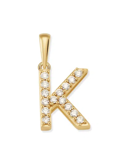 Oradina 14k Gold Luxe Letter Diamond Initial Pendant Charm In Yellow Gold - K