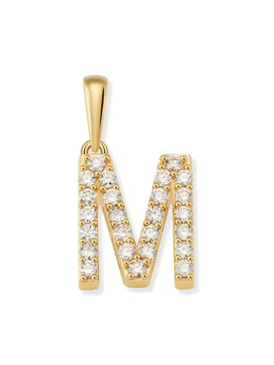 Oradina 14k Gold Luxe Letter Diamond Initial Pendant Charm In Yellow Gold - M