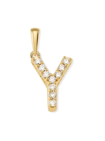 Oradina 14k Gold Luxe Letter Diamond Initial Pendant Charm In Yellow Gold - Y