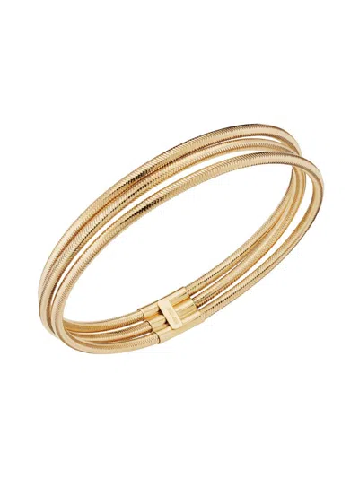 Oradina Women's 14k Yellow Gold Mesh Glamour Stack Bracelet