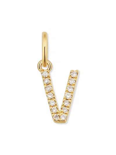 Oradina Women's 14k Yellow Gold My Letter Diamond Initial Pendant Charm
