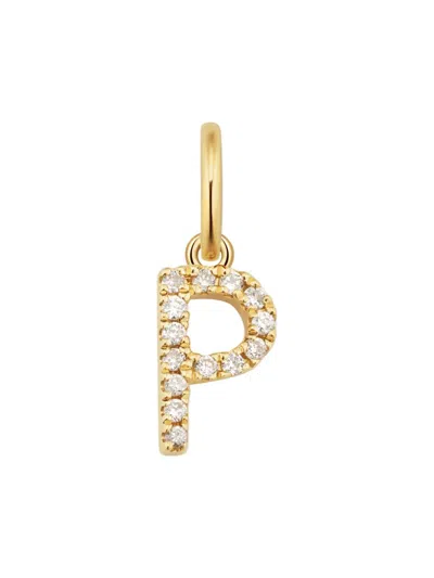 Oradina Women's 14k Yellow Gold My Letter Diamond Initial Pendant Charm