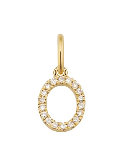 Oradina Women's 14k Yellow Gold My Letter Diamond Initial Pendant Charm