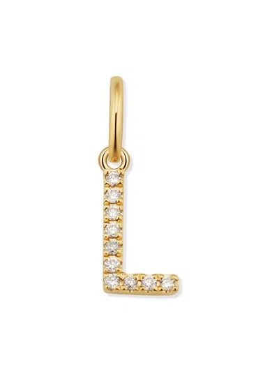 Oradina Women's 14k Yellow Gold My Letter Diamond Initial Pendant Charm