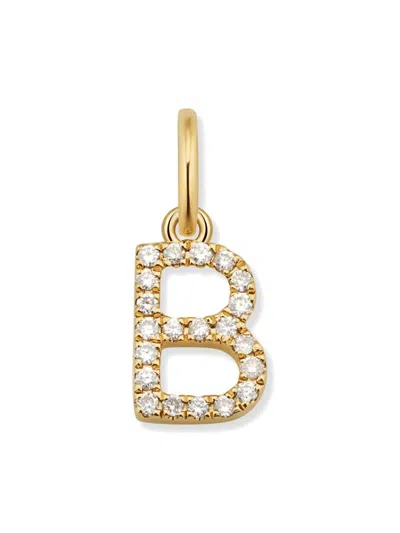Oradina Women's 14k Yellow Gold My Letter Diamond Initial Pendant Charm In Orange