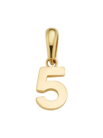 Oradina 14k Gold My Number Pendant Charm In Number 5