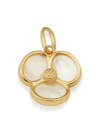 Oradina Women's 14k Yellow Gold Petals Of Pearl Pendant Charm In Metallic