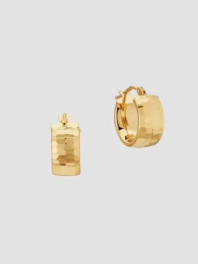 Oradina Women's 14k Yellow Gold Reflections Bold Midi Hoops In Gray