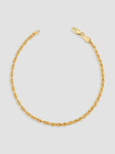 Oradina Women's 14k Yellow Gold Roman Rope Bold Bracelet