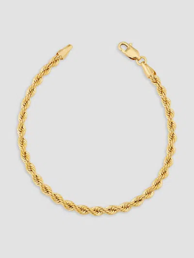 Oradina Women's 14k Yellow Gold Roman Rope Bolder Bracelet