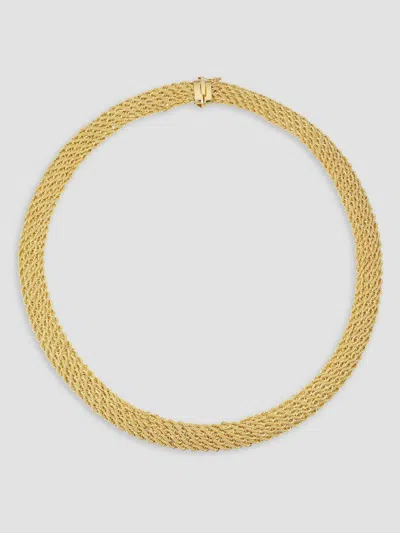 Oradina Women's 14k Yellow Gold Roman Rope Quartet Necklace