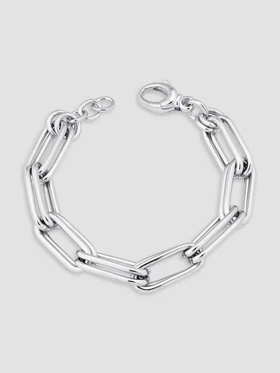 Oradina Women's Double It Paperclip Bracelet In Sterling Silver