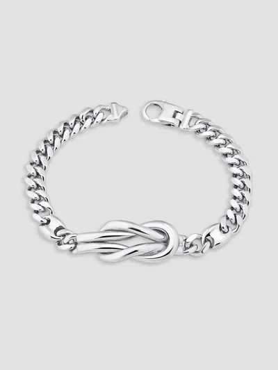 Oradina Women's Infinity Knot Curb Bracelet In Sterling Silver