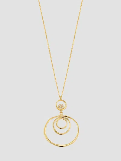 Oradina Women's Inner Circle Drop Necklace In 14k Yellow Gold