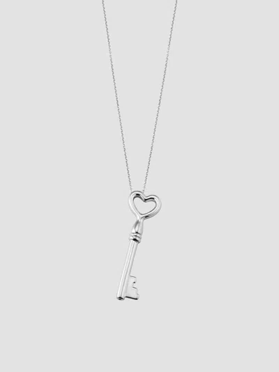 Oradina Women's Key To My Heart Pendant Necklace In Sterling Silver