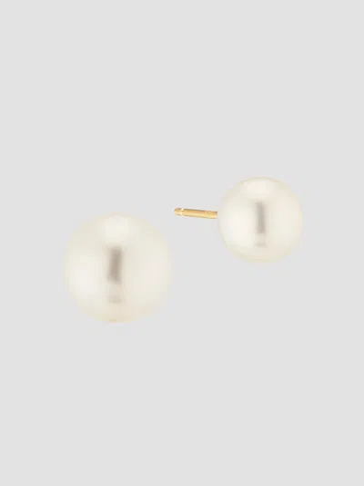 Oradina Women's Mid Princess Pearl Studs In 14k Yellow Gold