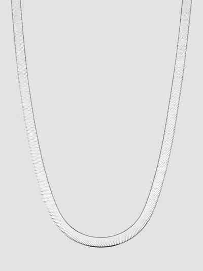 Oradina Women's Mirage Herringbone Choker Necklace In Sterling Silver