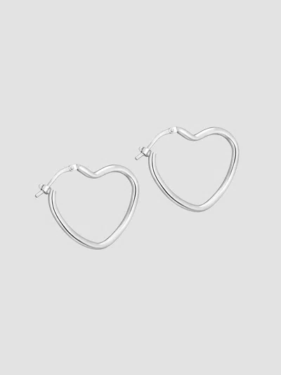 Oradina Women's Sweetheart Hoops In Sterling Silver