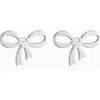 Oradina Sterling Silver Wrap Me Up Bow Studs In Silver