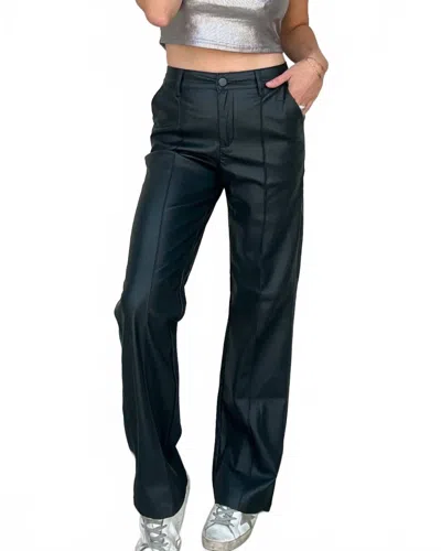 Oraije Paris Faux Leather Pant In Deep Green In Blue