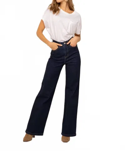 Oraije Paris Gabriel High-rise Wide Leg Jeans In Raw Indigo In Blue
