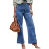 Oraije Paris Venise Wide Leg Jeans In Medium Wash In Blue