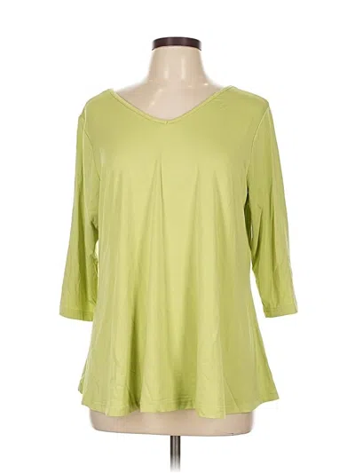 Orange 3/4 Sleeve T-shirt In Green