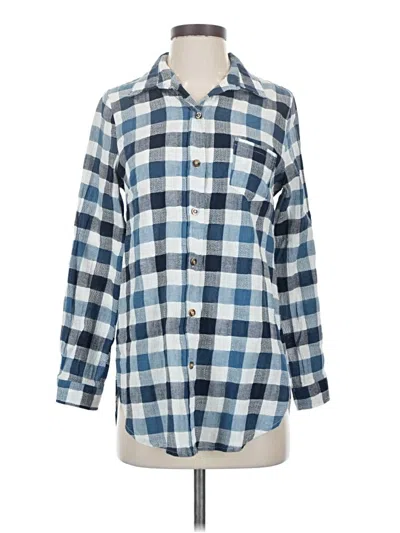 Pre-owned Orange Creek Long Sleeve Button Down Shirt In Blue