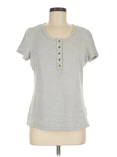 Pre-owned Orange Creek Short Sleeve Henley Shirt In Gray