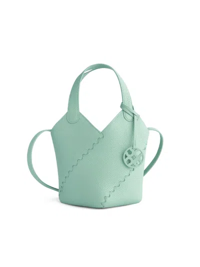 Orange Cube Women's Blue Modern Basket Bag - Aqua