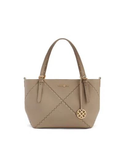 Orange Cube Women's Brown Dusk Mosaic Tote - Beige