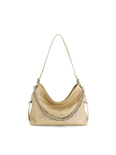 Orange Cube Women's Brown Metropolitan Chain Hobo - Beige