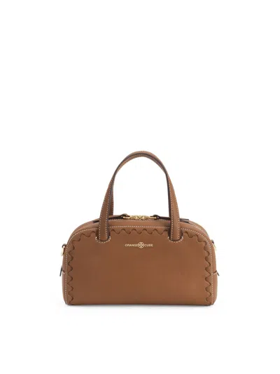 Orange Cube Women's Brown Mosaic Boston Hand Bag - Walnut