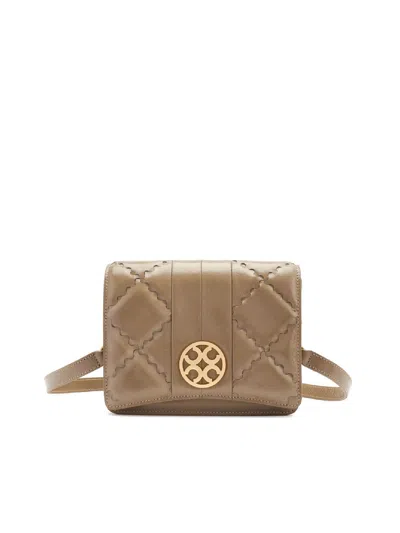 Orange Cube Women's Brown Mosaic Diamond Crossbody Bag - Khaki