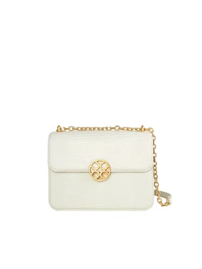 Orange Cube Women's Chain Shoulder Bag - White