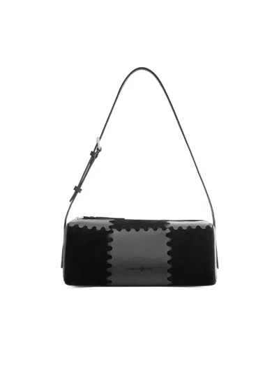Orange Cube Women's Checkbox Shoulder Bag - Black