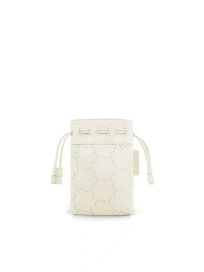 Orange Cube Women's Drawstring Pouch - White