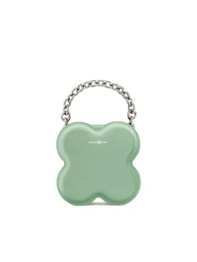 Orange Cube Women's Green Large Lucky Clover Handbag - Celadon